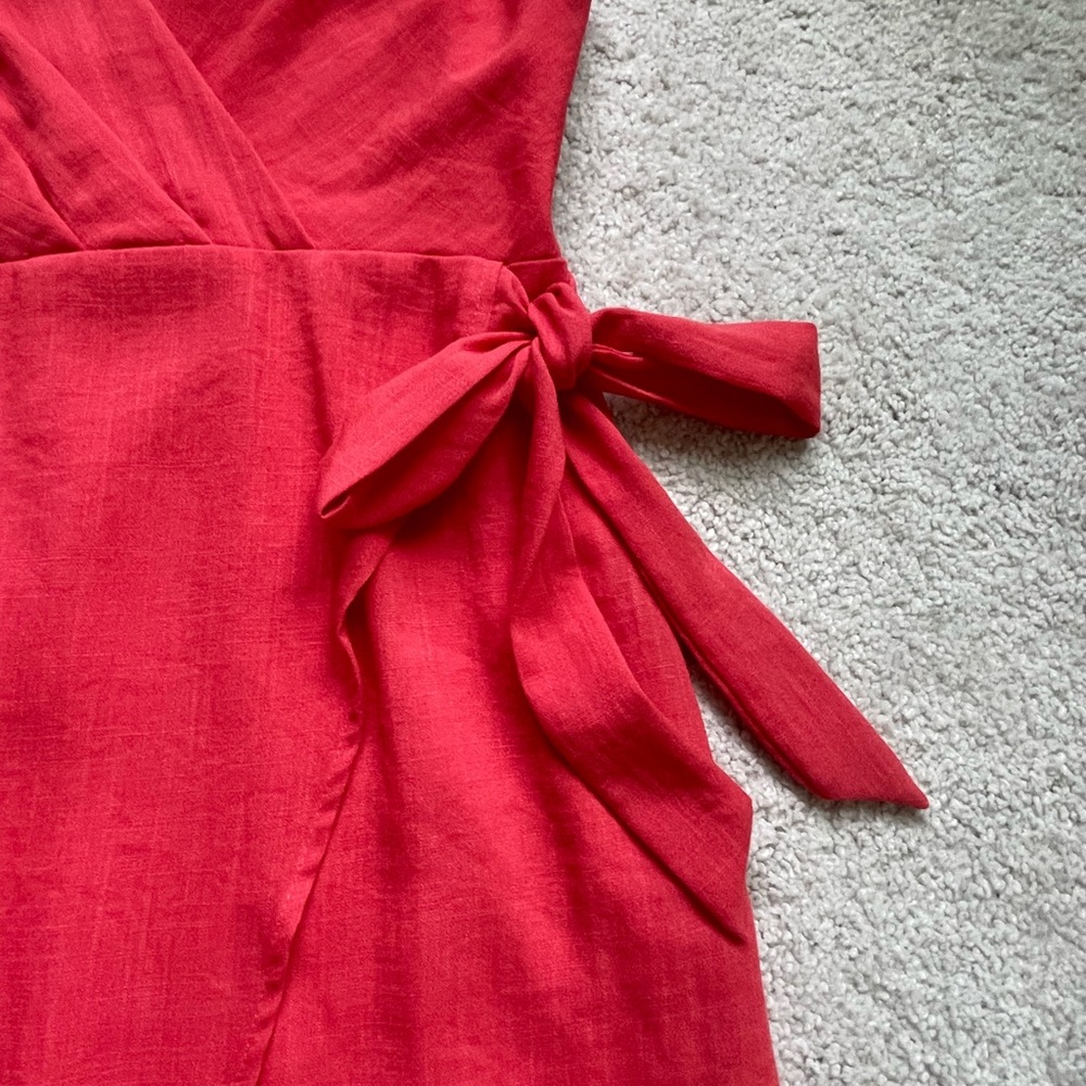 Vestique Red Wrap Dress - Picture 3 of 5